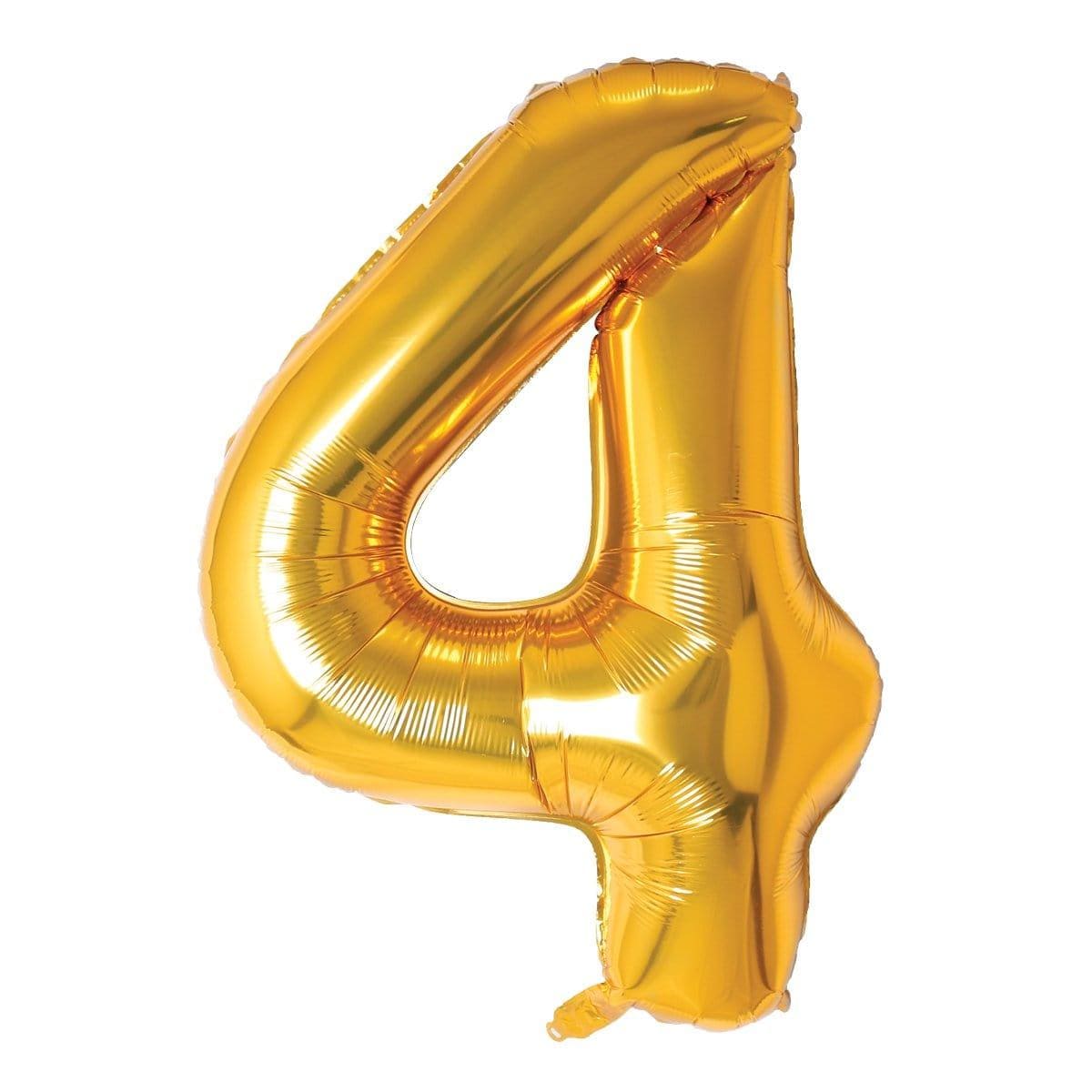 Buy Balloons Gold Number 4 Foil Balloon, 34 Inches sold at Party Expert