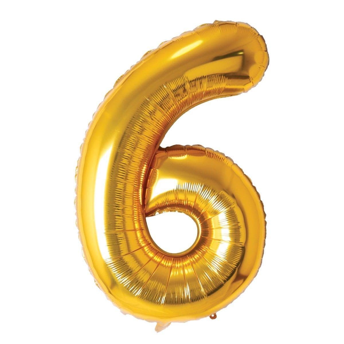 Buy Balloons Gold Number 6 Foil Balloon, 34 Inches sold at Party Expert