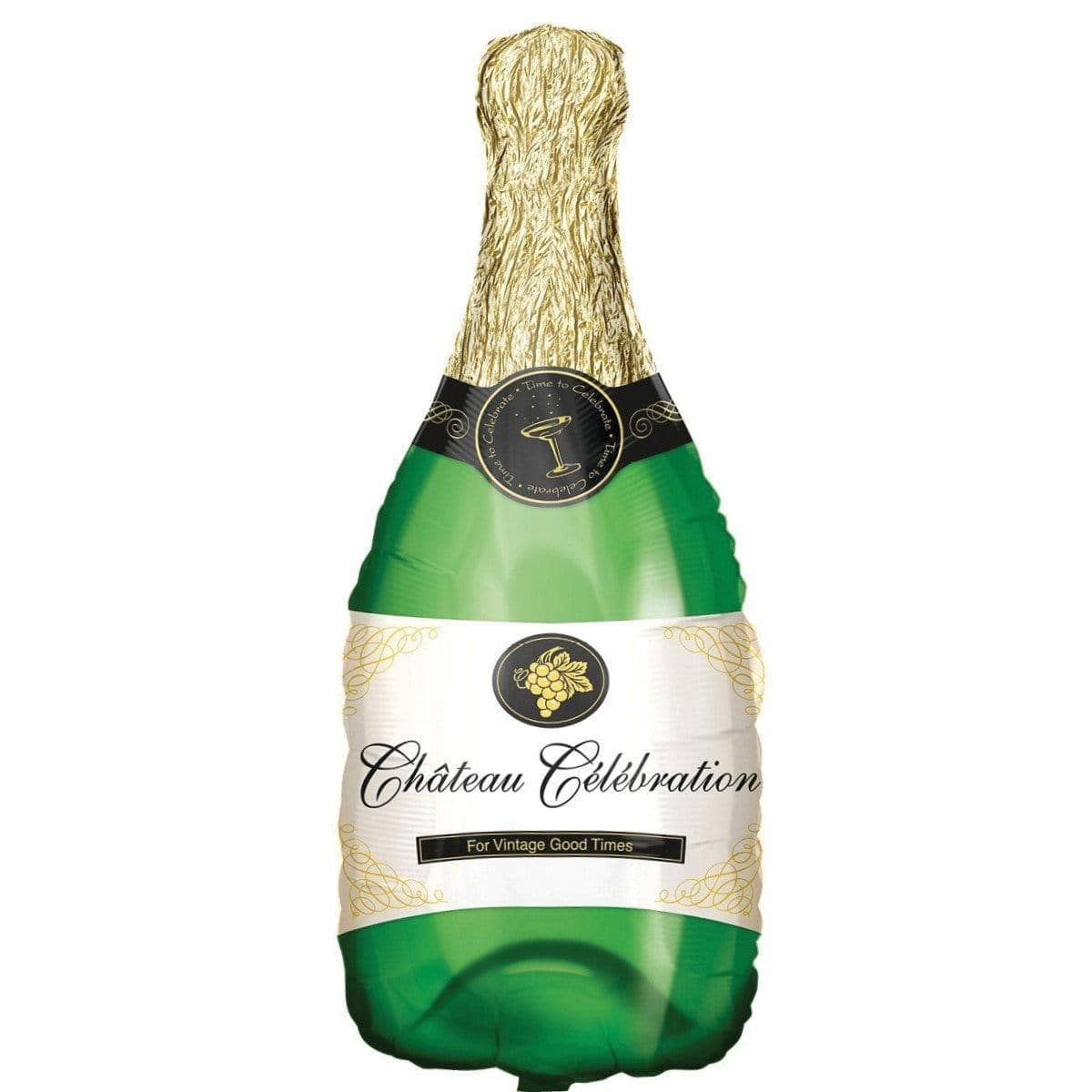 Buy Balloons Green Champagne Bottle Supershape Foil Balloon sold at Party Expert