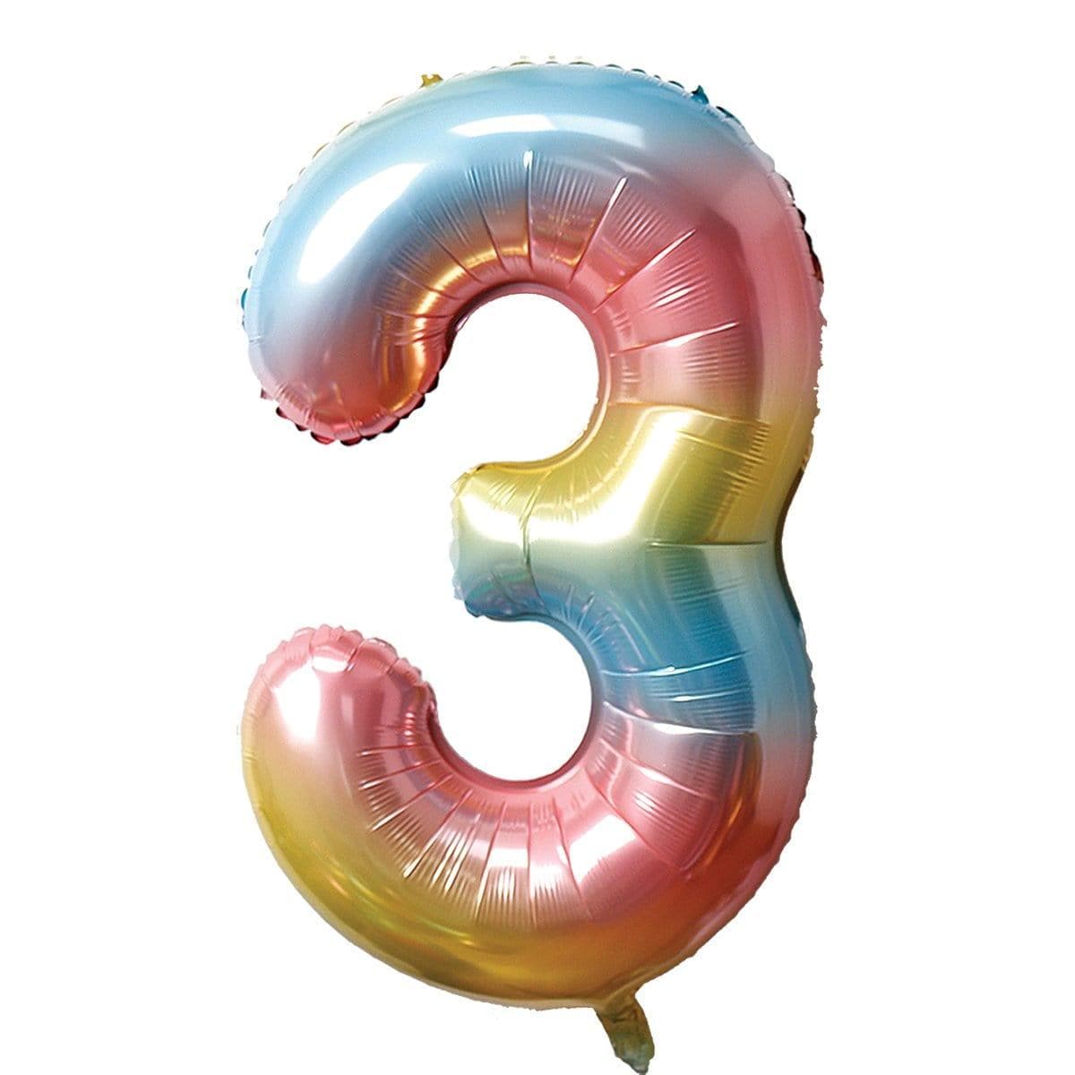Buy Balloons Jelly Ombre Number 3 Foil Balloon, 34 Inches sold at Party Expert