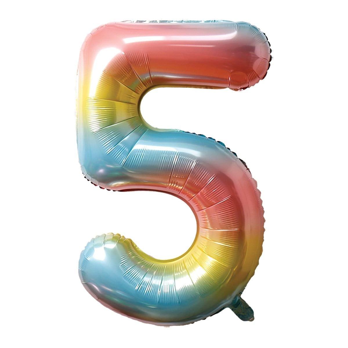 Buy Balloons Jelly Ombre Number 5 Foil Balloon, 34 Inches sold at Party Expert
