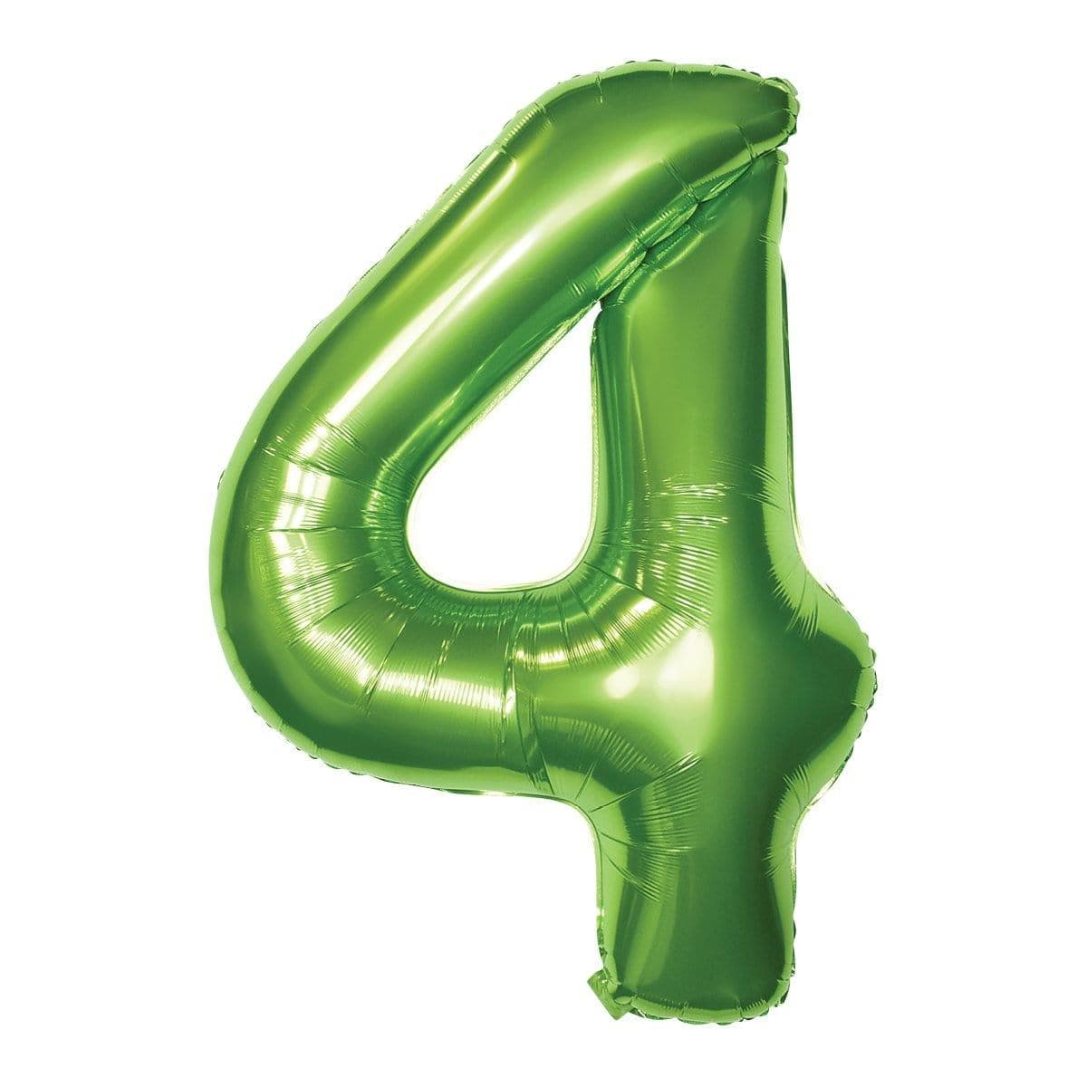 Buy Balloons Lime Green Number 4 Foil Balloon, 34 Inches sold at Party Expert