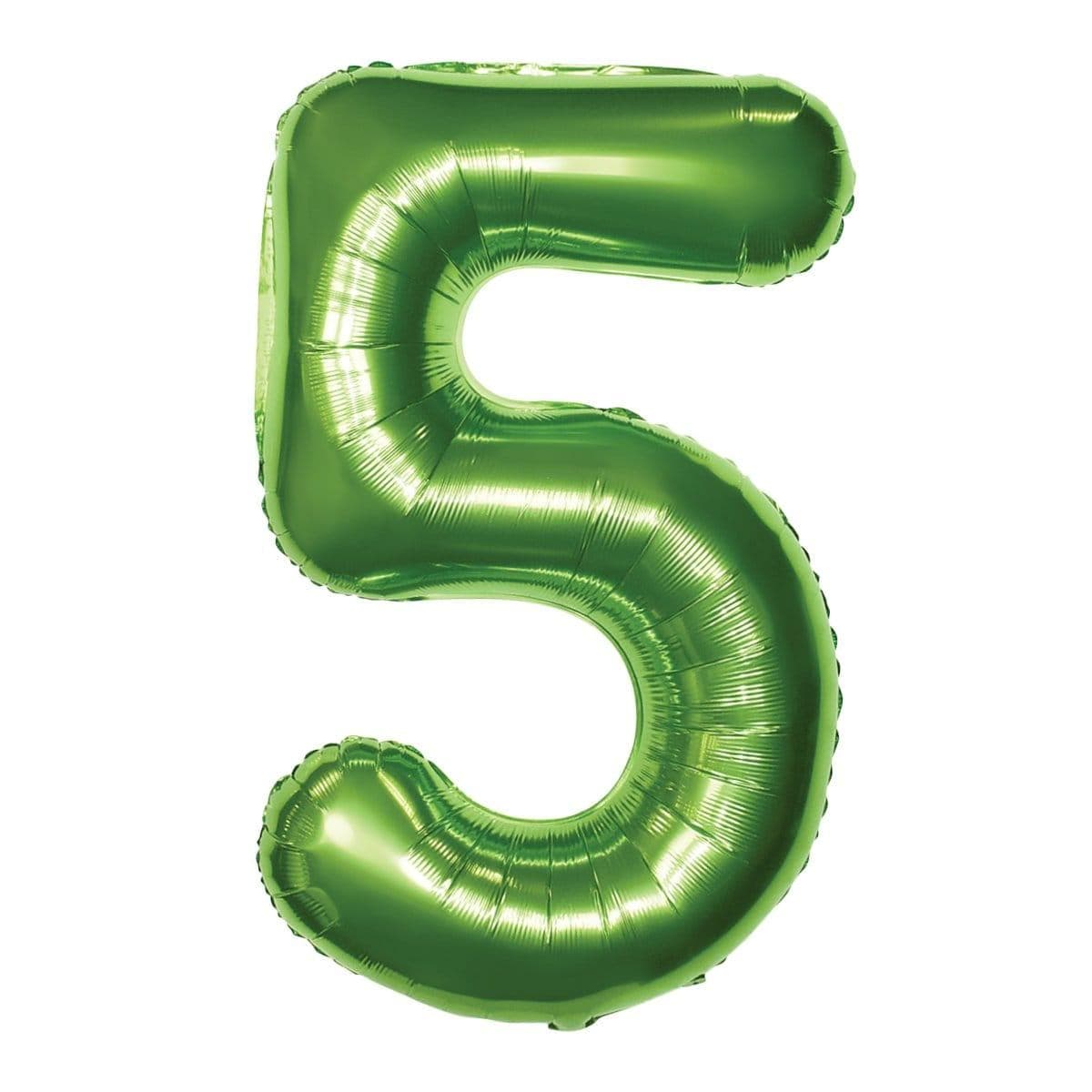 Buy Balloons Lime Green Number 5 Foil Balloon, 34 Inches sold at Party Expert