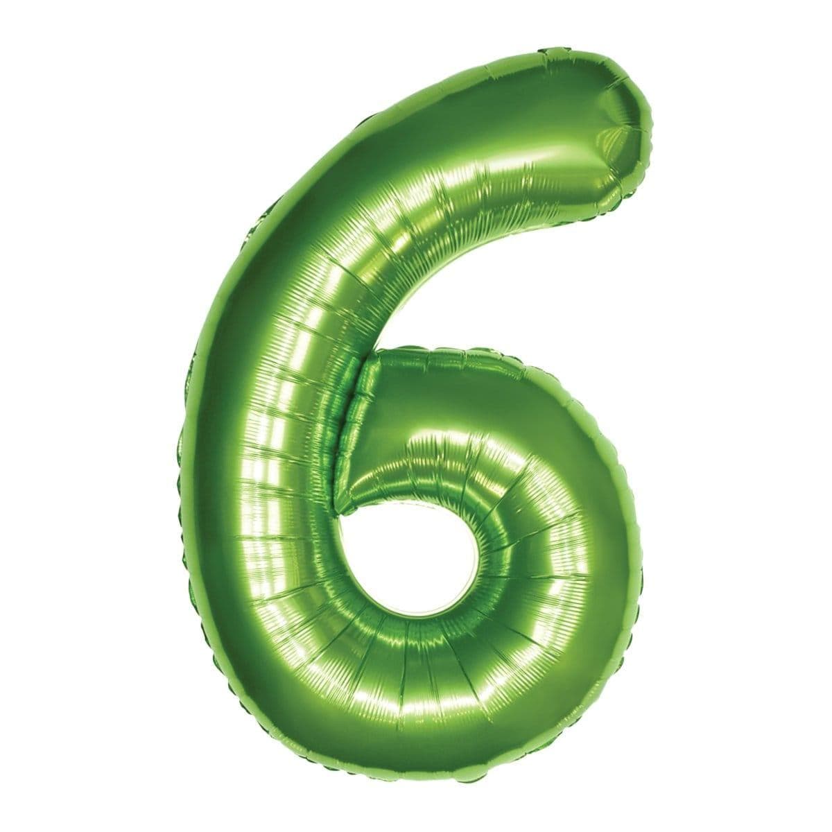 Buy Balloons Lime Green Number 6 Foil Balloon, 34 Inches sold at Party Expert