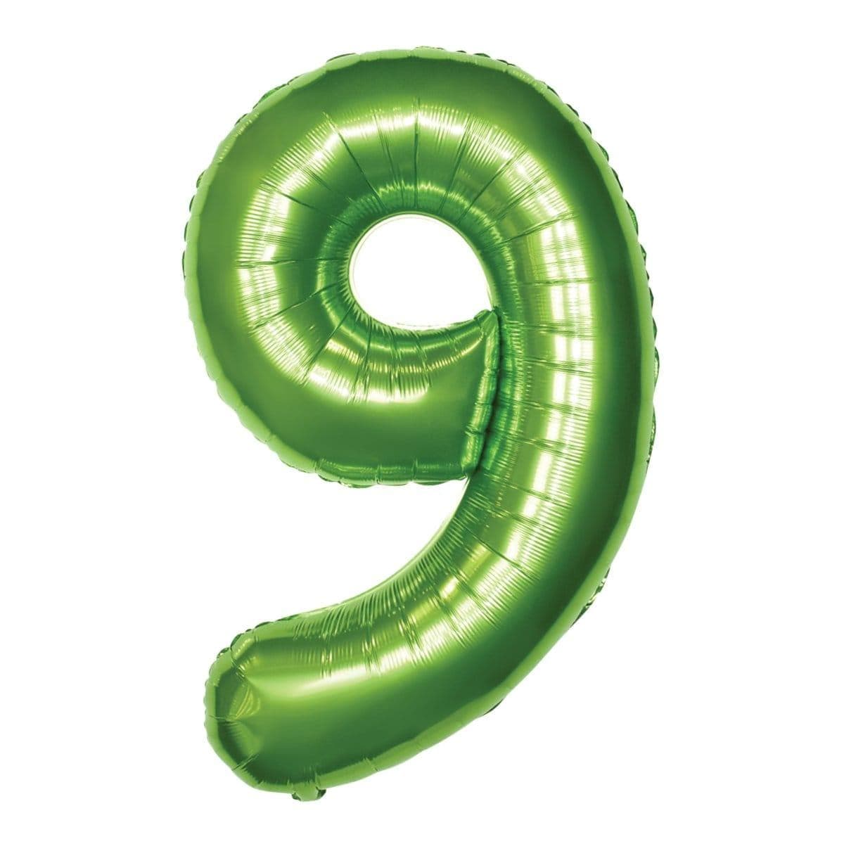 Buy Balloons Lime Green Number 9 Foil Balloon, 34 Inches sold at Party Expert