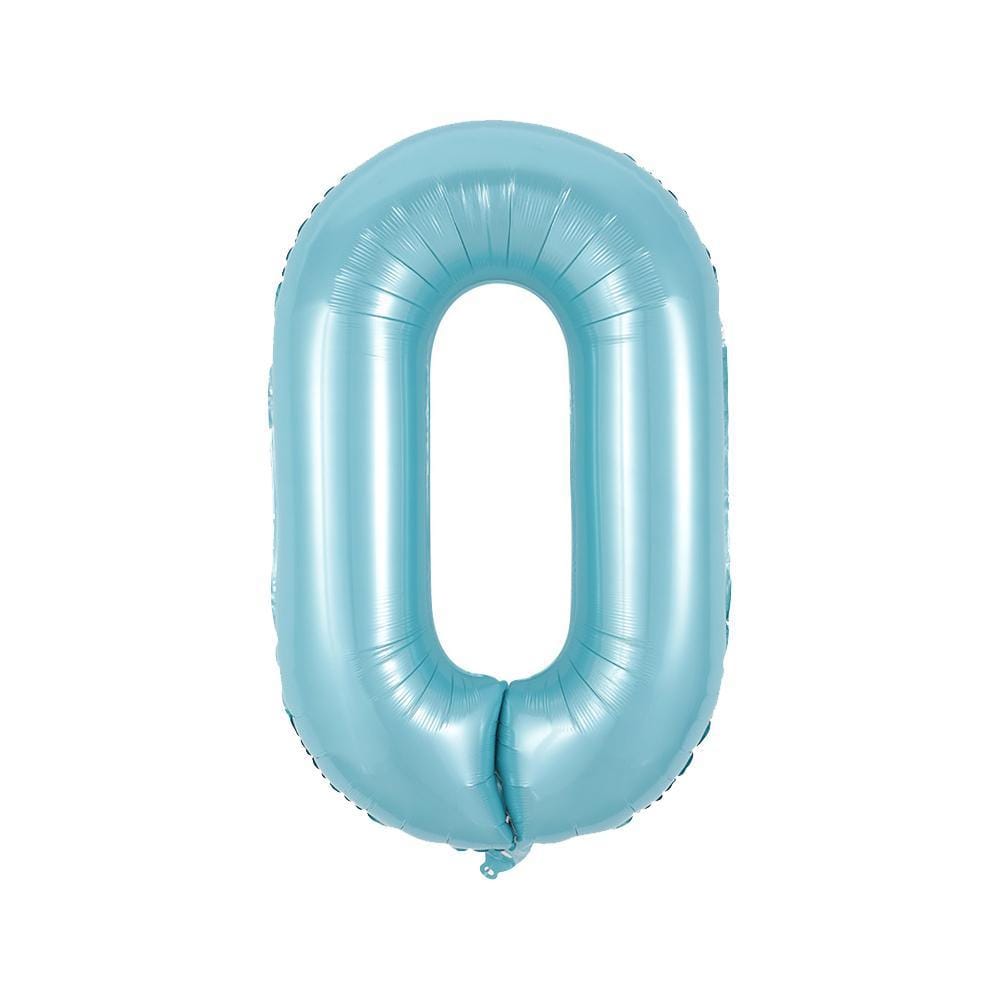 Buy Balloons Pastel Blue Number 0 Foil Balloon, 34 Inches sold at Party Expert