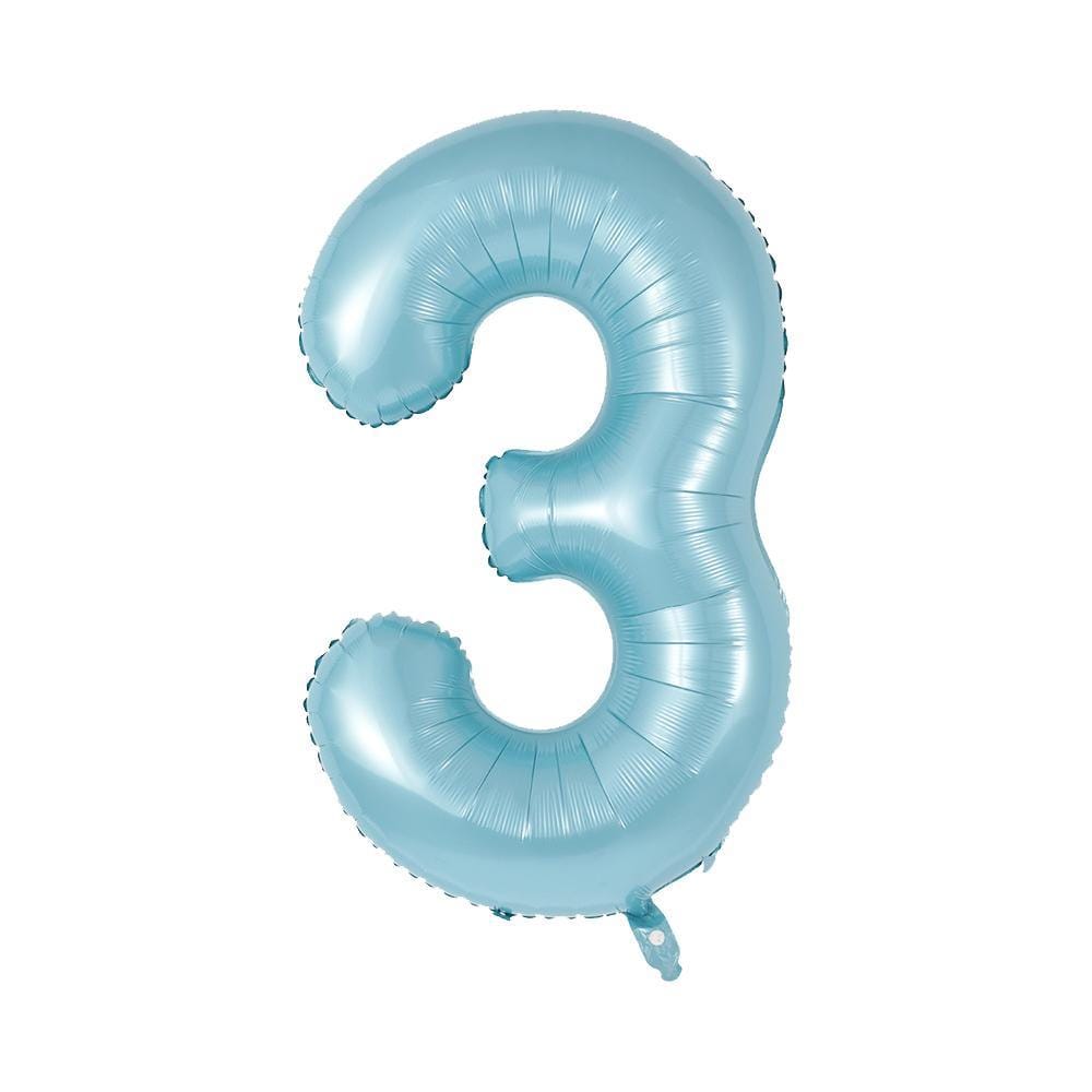 Buy Balloons Pastel Blue Number 3 Foil Balloon, 34 Inches sold at Party Expert