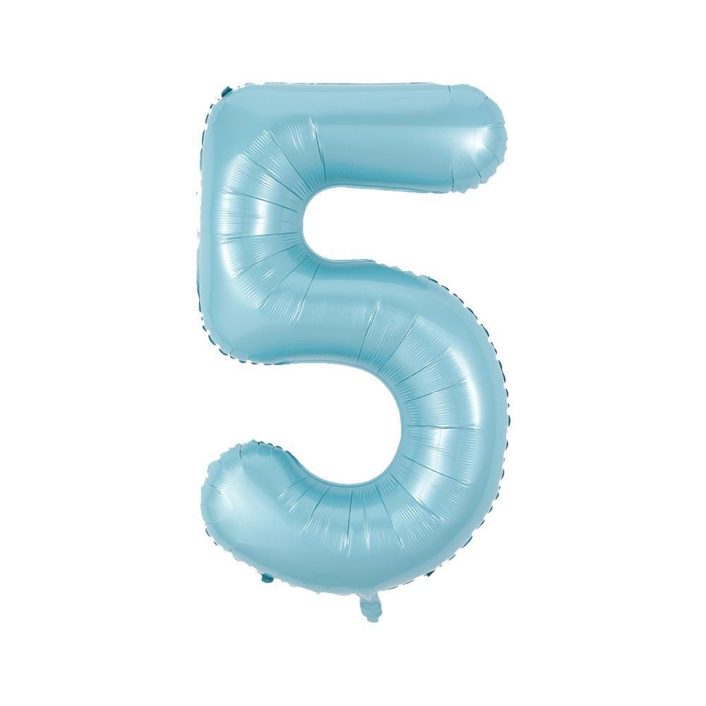 Buy Balloons Pastel Blue Number 5 Foil Balloon, 34 Inches sold at Party Expert