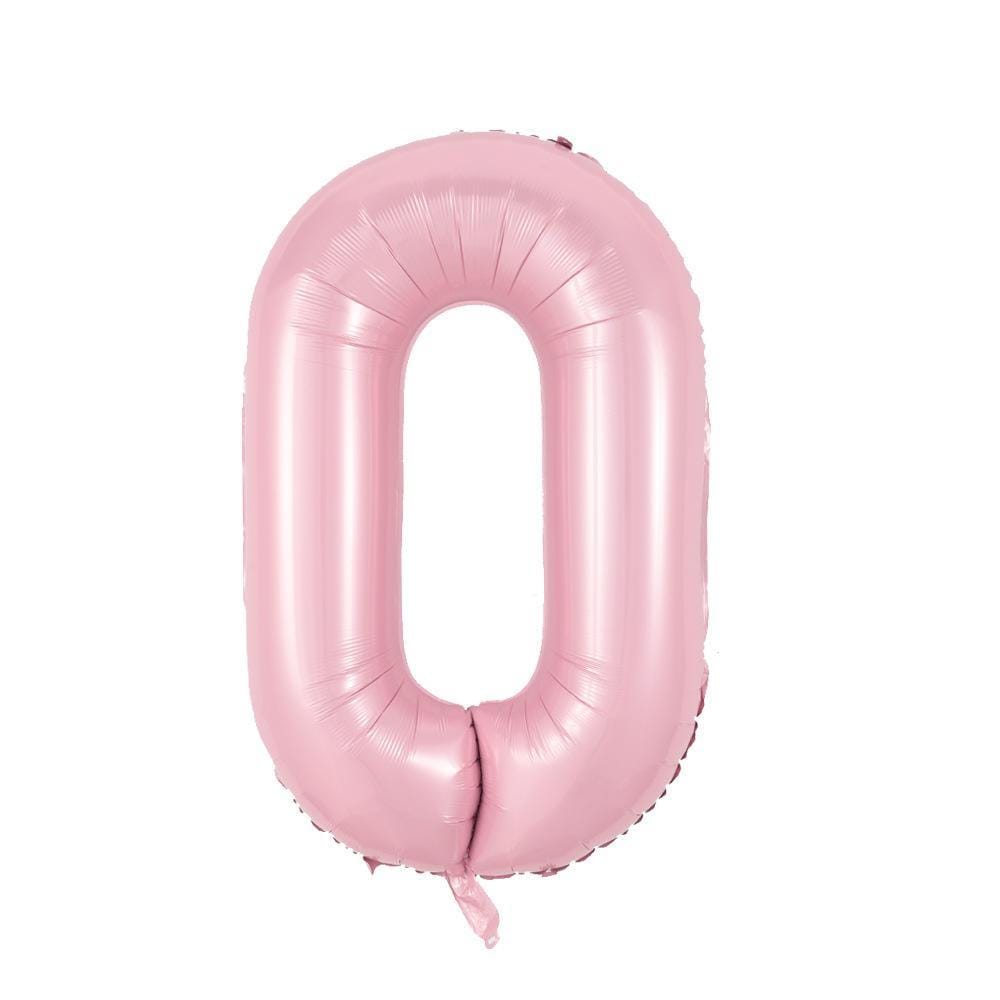 Buy Balloons Pastel Pink Number 0 Foil Balloon, 34 Inches sold at Party Expert
