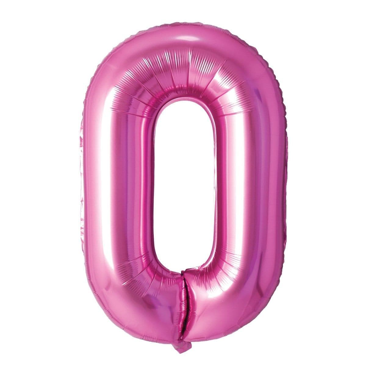 Buy Balloons Pink Number 0 Foil Balloon, 34 Inches sold at Party Expert