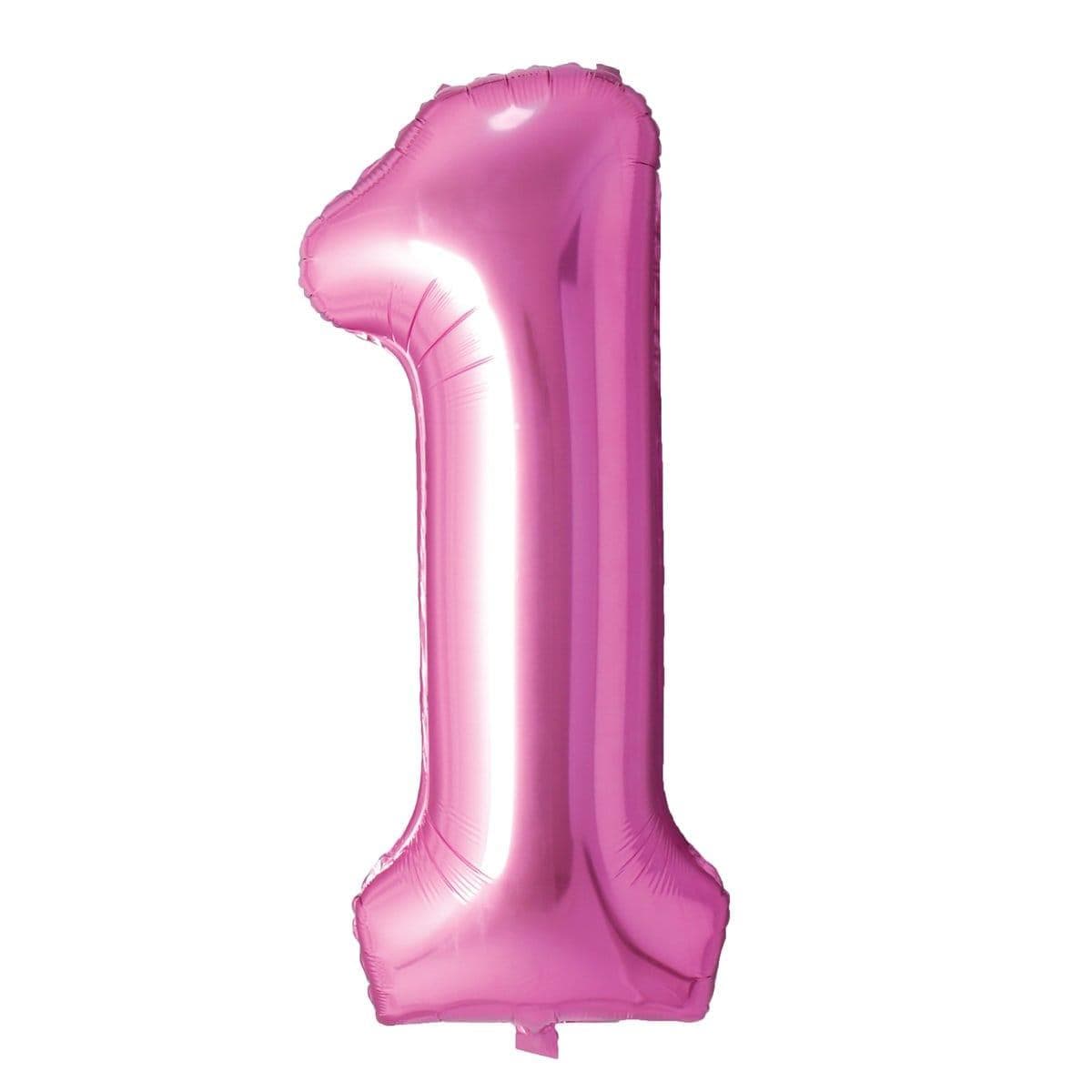 Buy Balloons Pink Number 1 Foil Balloon, 34 Inches sold at Party Expert