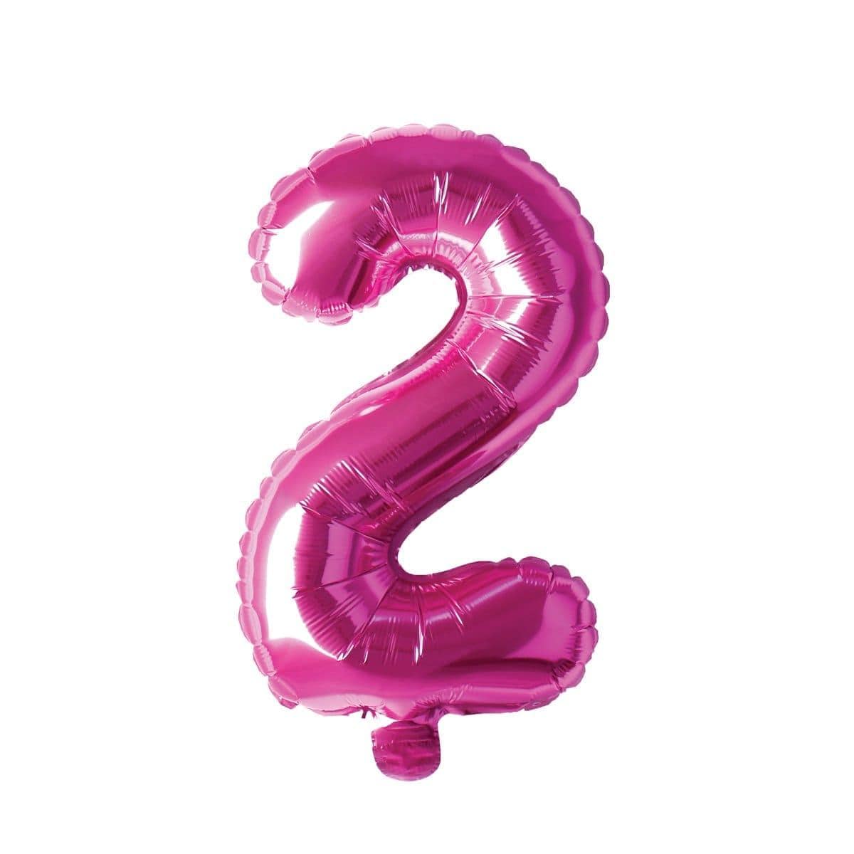 Buy Balloons Pink Number 2 Foil Balloon, 16 Inches sold at Party Expert