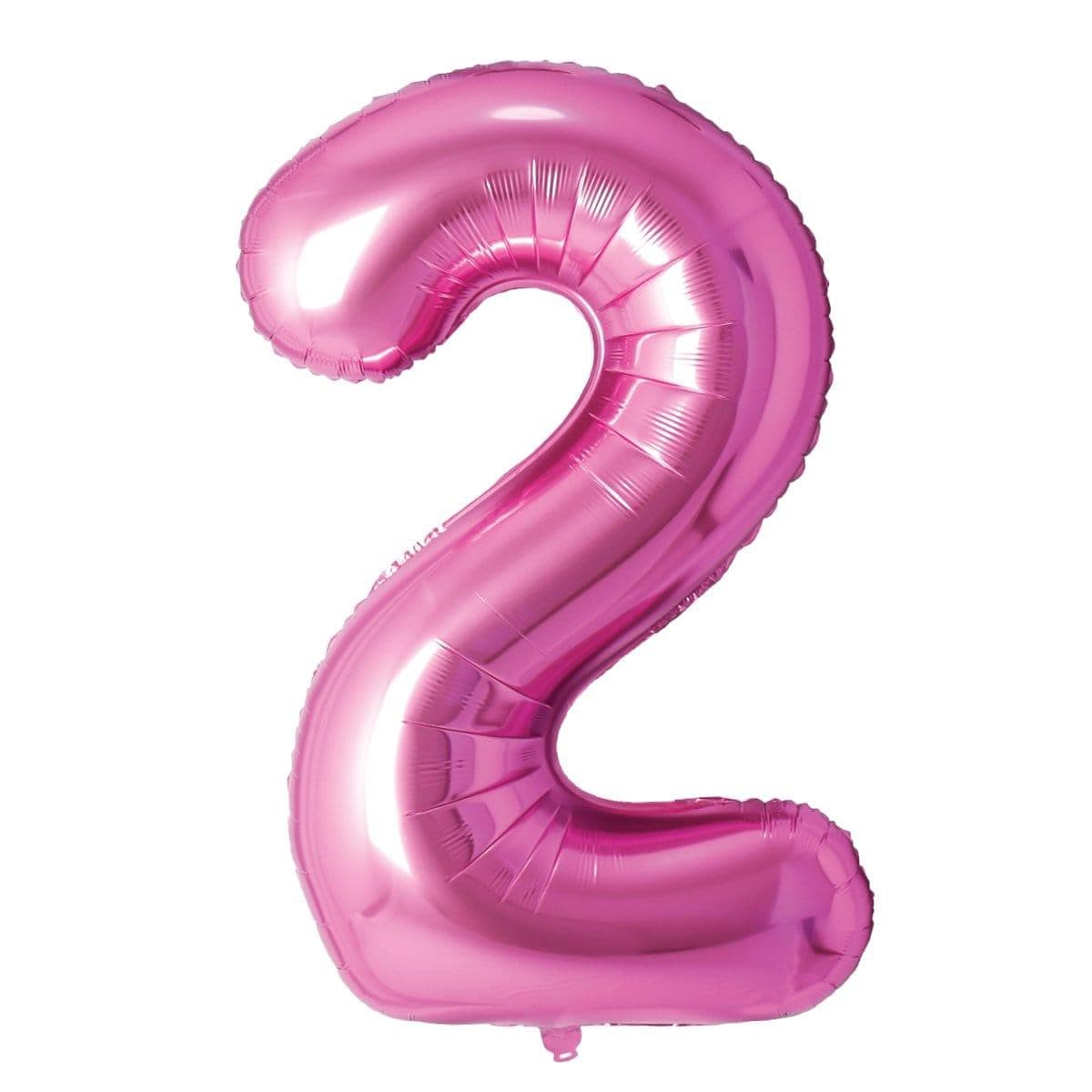 Buy Balloons Pink Number 2 Foil Balloon, 34 Inches sold at Party Expert