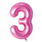 Buy Balloons Pink Number 3 Foil Balloon, 34 Inches sold at Party Expert