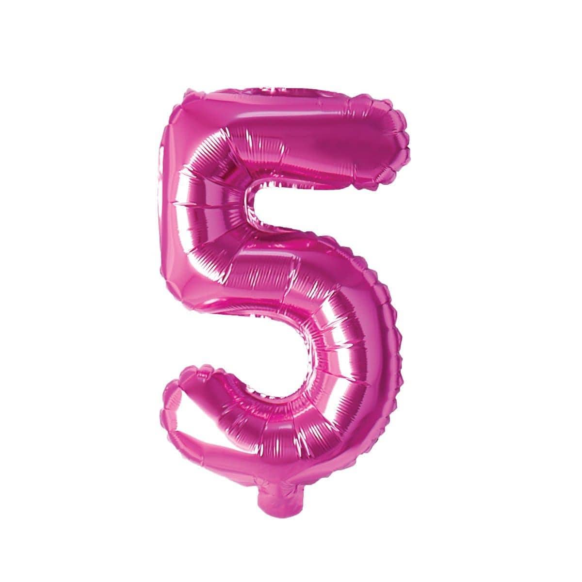 Buy Balloons Pink Number 5 Foil Balloon, 16 Inches sold at Party Expert