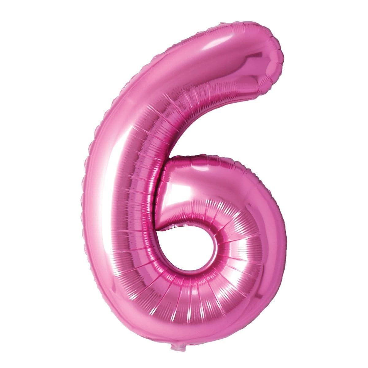 Buy Balloons Pink Number 6 Foil Balloon, 34 Inches sold at Party Expert