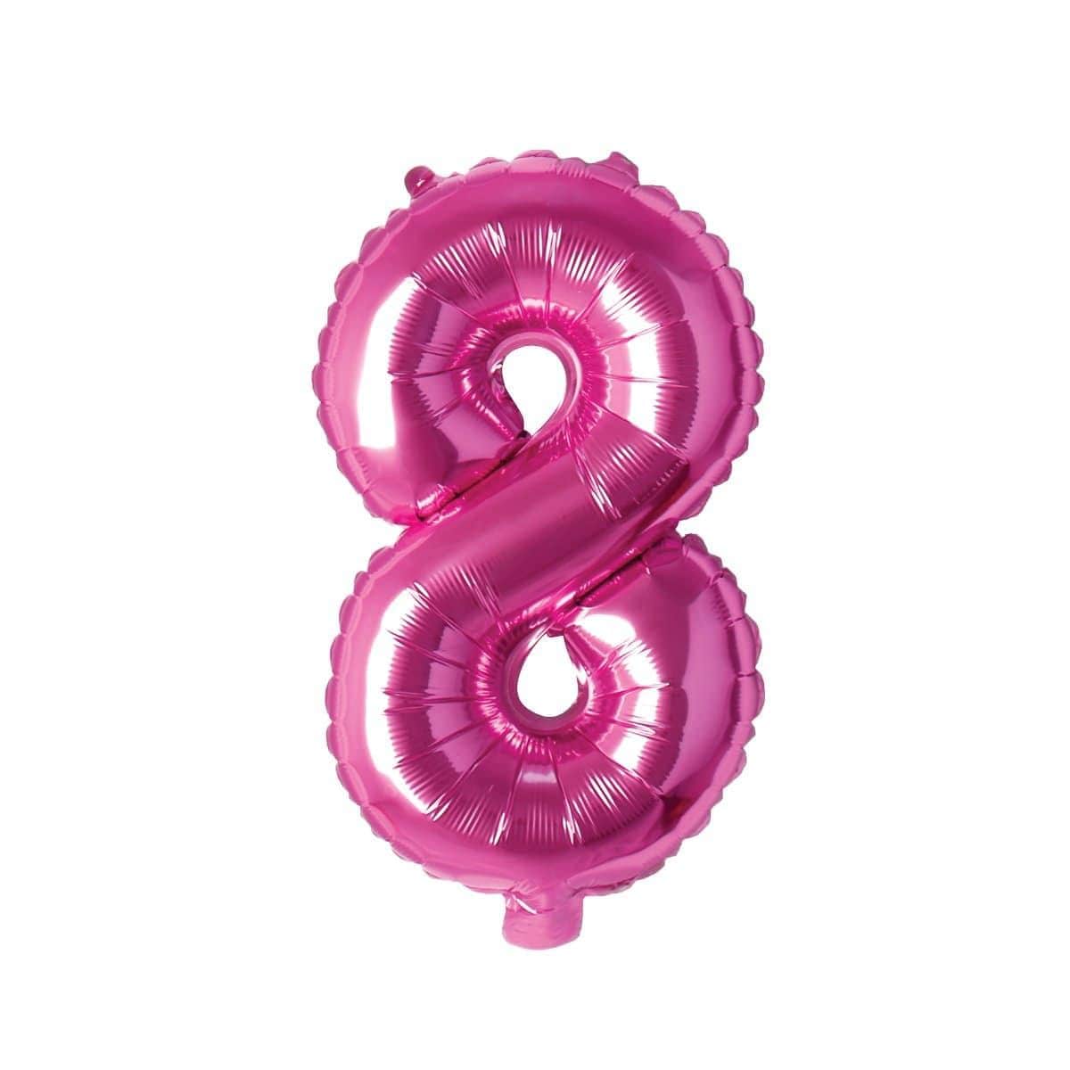 Buy Balloons Pink Number 8 Foil Balloon, 16 Inches sold at Party Expert