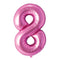 Buy Balloons Pink Number 8 Foil Balloon, 34 Inches sold at Party Expert