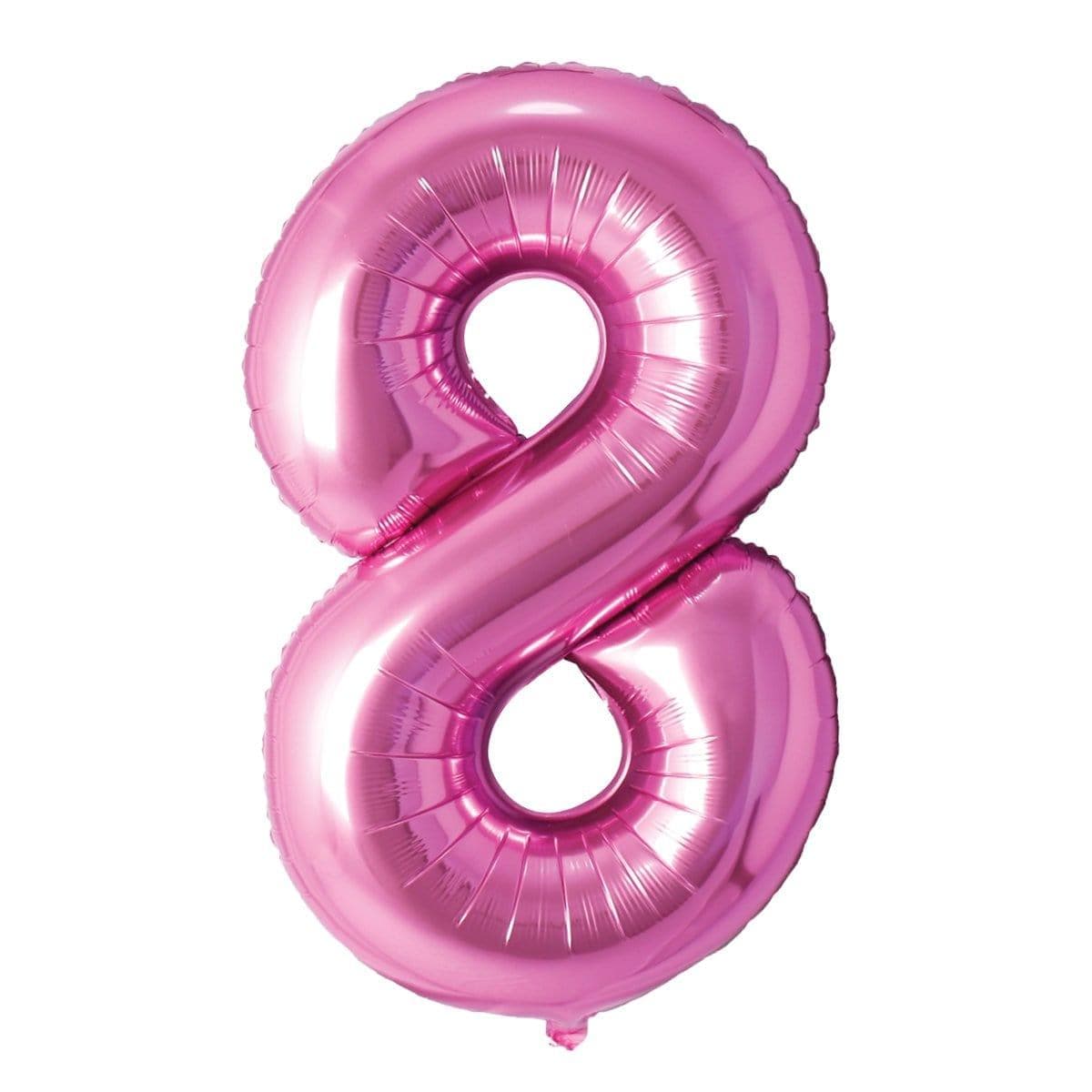 Buy Balloons Pink Number 8 Foil Balloon, 34 Inches sold at Party Expert