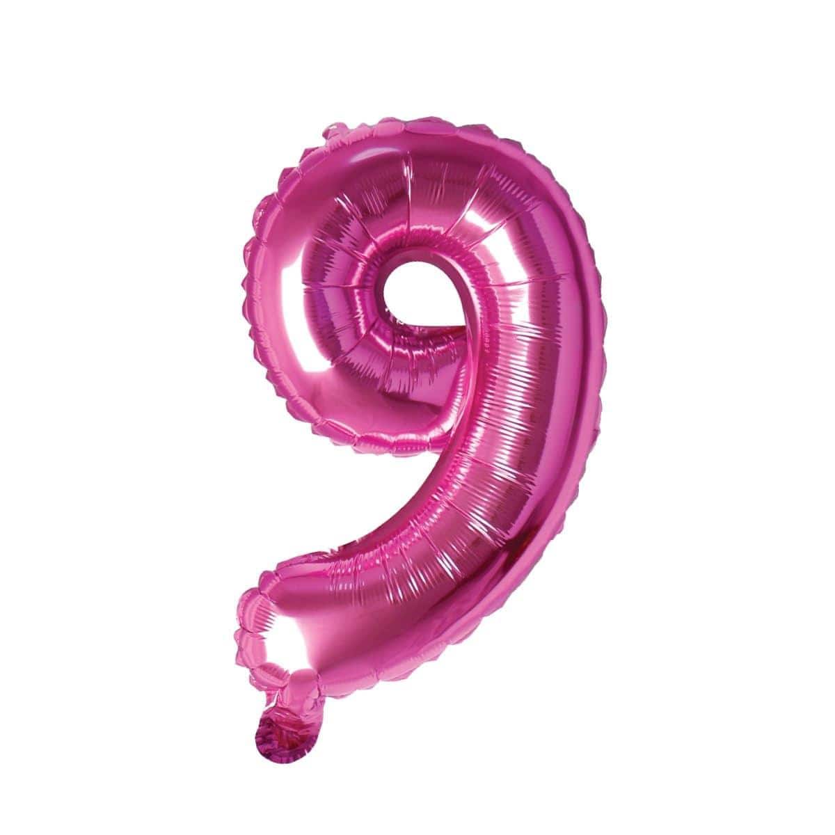Buy Balloons Pink Number 9 Foil Balloon, 16 Inches sold at Party Expert
