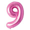 Buy Balloons Pink Number 9 Foil Balloon, 34 Inches sold at Party Expert