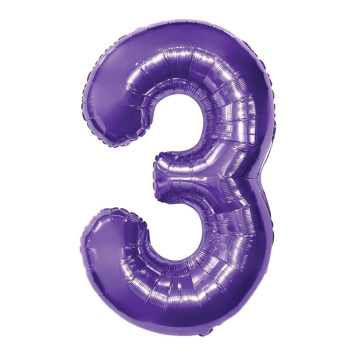 Buy Balloons Purple Number 3 Foil Balloon, 34 Inches sold at Party Expert