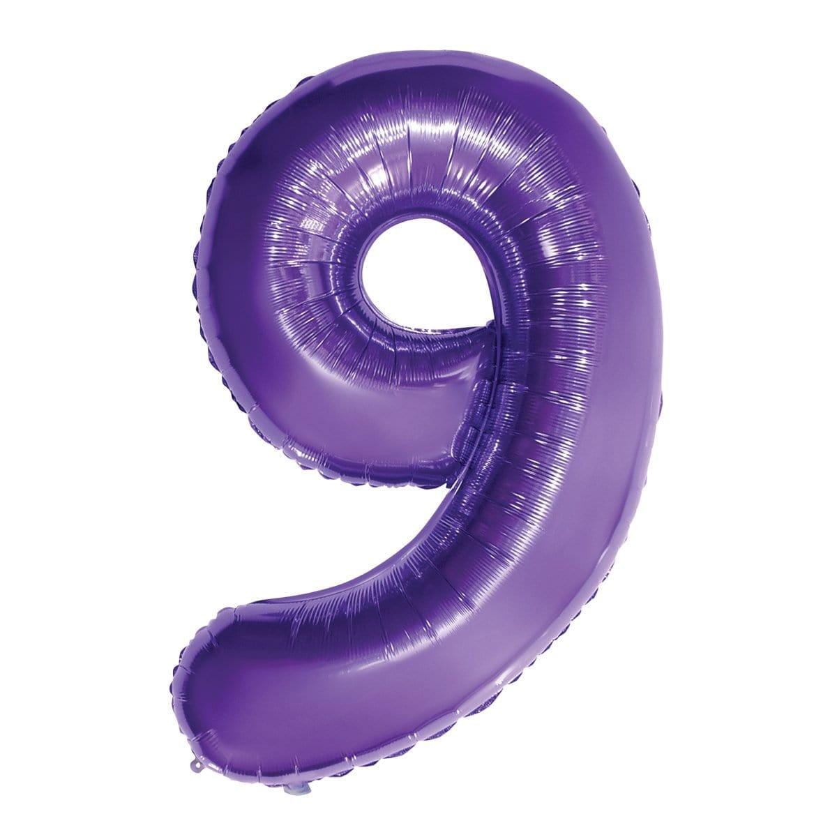 Buy Balloons Purple Number 9 Foil Balloon, 34 Inches sold at Party Expert
