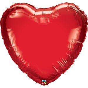 Buy Balloons Red Heart Satin Foil Balloon, 18 Inches sold at Party Expert