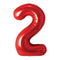 Buy Balloons Red Number 2 Foil Balloon, 34 Inches sold at Party Expert