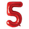 Buy Balloons Red Number 5 Foil Balloon, 34 Inches sold at Party Expert