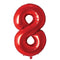 Buy Balloons Red Number 8 Foil Balloon, 34 Inches sold at Party Expert
