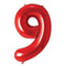 Buy Balloons Red Number 9 Foil Balloon, 34 Inches sold at Party Expert
