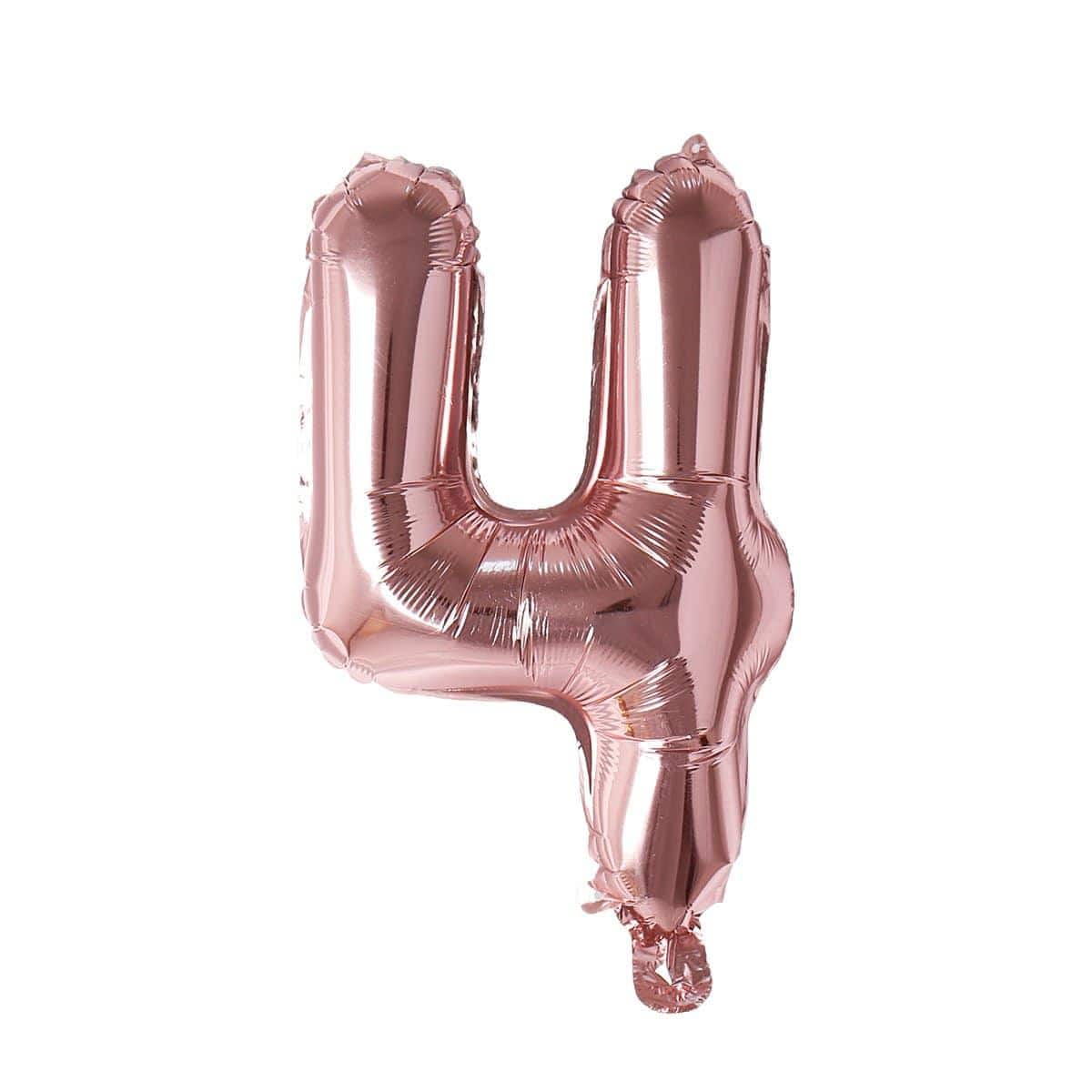 Buy Balloons Rose Gold Number 4 Foil Balloon, 16 Inches sold at Party Expert