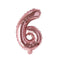 Buy Balloons Rose Gold Number 6 Foil Balloon, 16 Inches sold at Party Expert