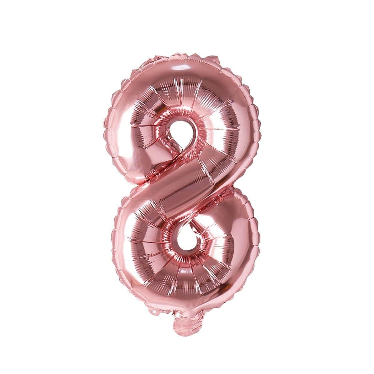 Buy Balloons Rose Gold Number 8 Foil Balloon, 16 Inches sold at Party Expert