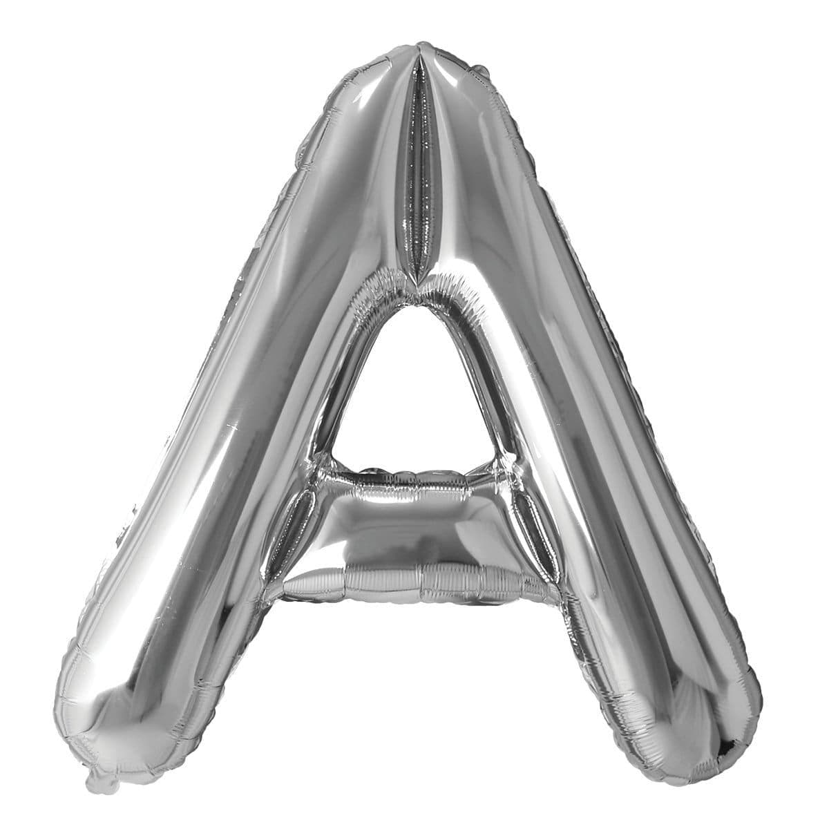 Buy Balloons Silver Letter A Foil Balloon, 34 Inches sold at Party Expert
