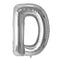 Buy Balloons Silver Letter D Foil Balloon, 34 Inches sold at Party Expert