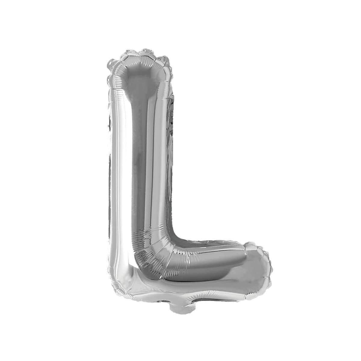 Buy Balloons Silver Letter L Foil Balloon, 16 Inches sold at Party Expert