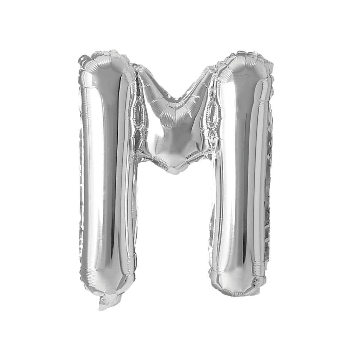 Buy Balloons Silver Letter M Foil Balloon, 16 Inches sold at Party Expert