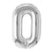 Buy Balloons Silver Number 0 Foil Balloon, 34 Inches sold at Party Expert