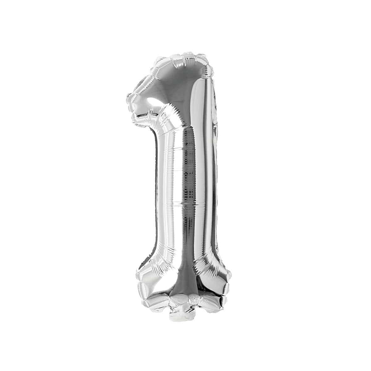 Buy Balloons Silver Number 1 Foil Balloon, 16 Inches sold at Party Expert
