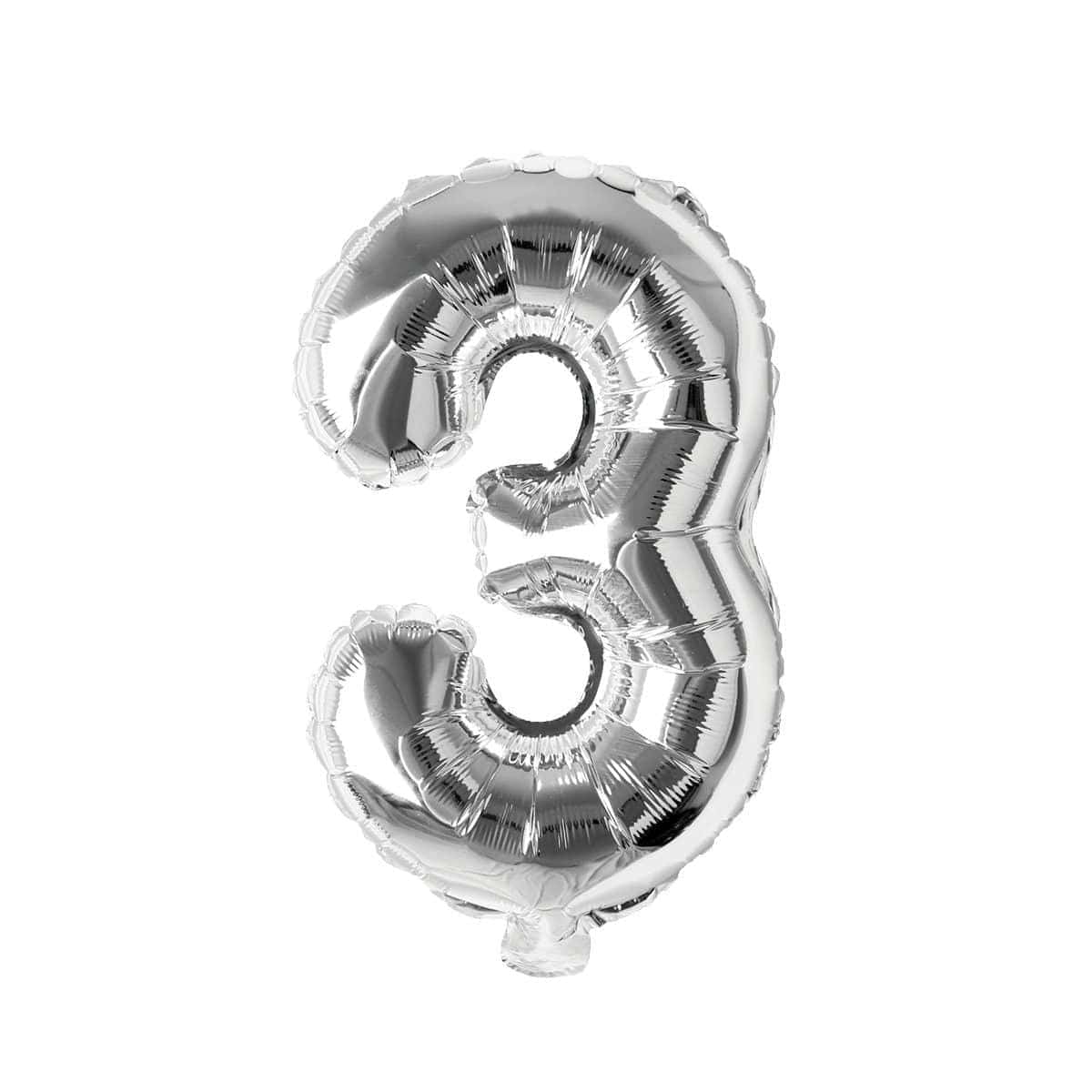 Buy Balloons Silver Number 3 Foil Balloon, 16 Inches sold at Party Expert