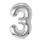 Buy Balloons Silver Number 3 Foil Balloon, 34 Inches sold at Party Expert