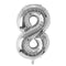 Buy Balloons Silver Number 8 Foil Balloon, 34 Inches sold at Party Expert