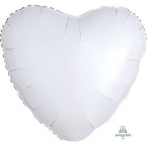 Buy Balloons White Heart Foil Balloon, 18 Inches sold at Party Expert