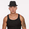 Buy Costume Accessories Black fedora hat with white stripes for adults sold at Party Expert