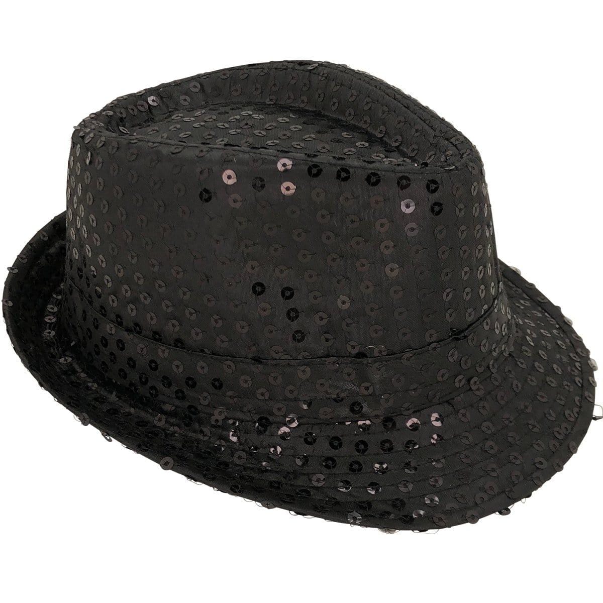 Buy Costume Accessories Black sequin fedora hat for kids sold at Party Expert
