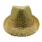 Buy Costume Accessories Gold sequin fedora hat for adults sold at Party Expert