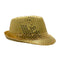 Buy Costume Accessories Gold sequin fedora hat for adults sold at Party Expert