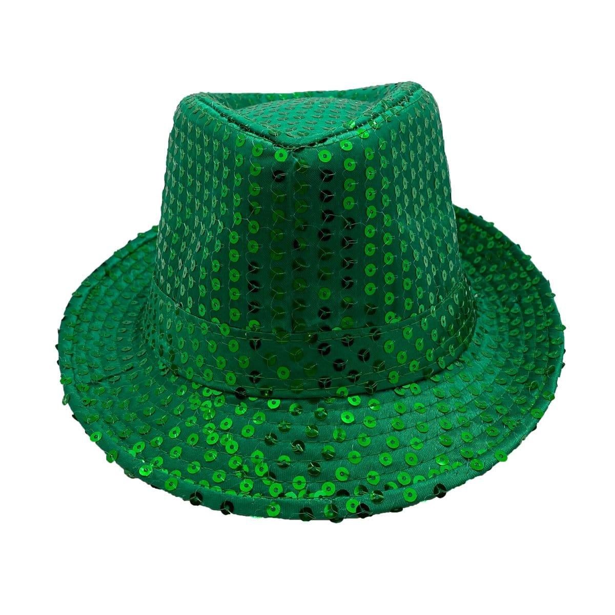Sequin Trilby Hat Adult Green Sequin Trilby Hat Adult Green